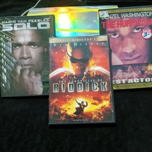 Solo, The Chronicles of Riddick and The Hurricane DVDs